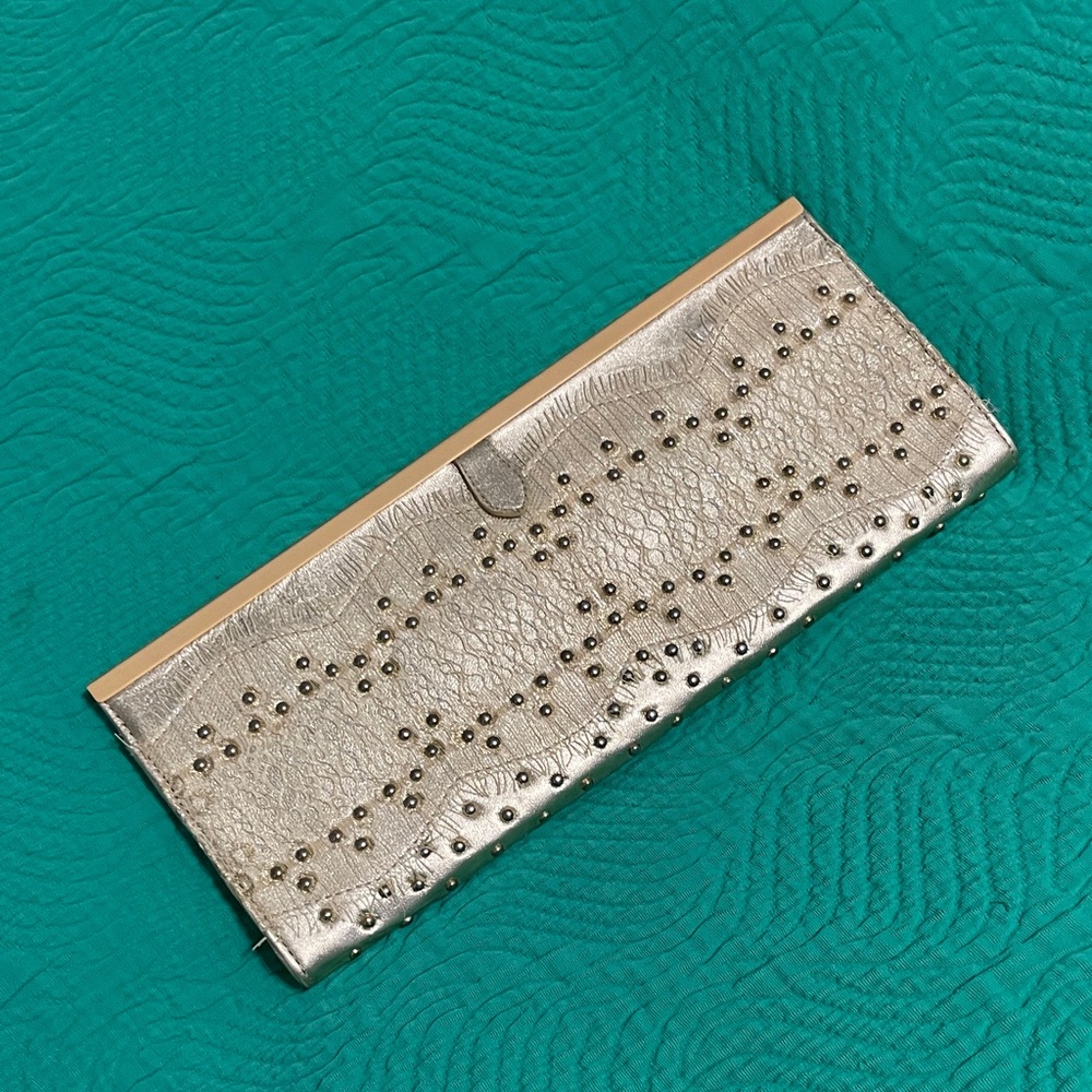 Elegant Silver Studded Women's Clutch